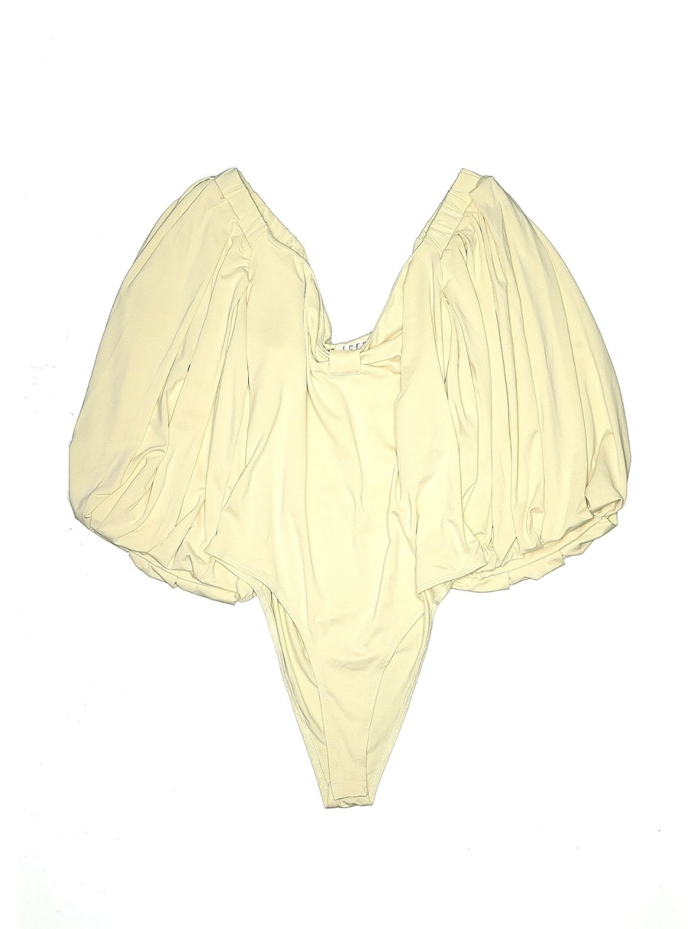 TCEC Cream Puff-Sleeve V-Neck Bodysuit